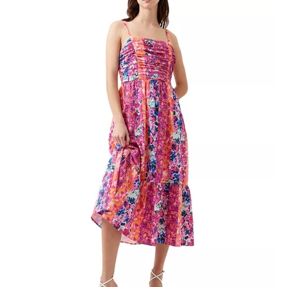 French Connection Dresses & Skirts - French Connection Carrie Era Tiered Floral Striped Midi Sundress Dress Size 8